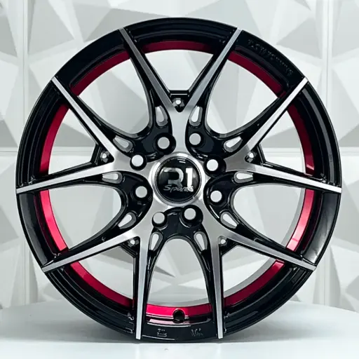 [179434] RIN 17X7.5 4-100 R1 SPORT 1022 BLACK MACHINE+RED UNDERCUT ET40 CB67.1